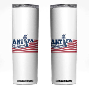 Antifa Fascism Patriotic Skinny Tumbler Antifascist Statue of Liberty TS14 White Print Your Wear