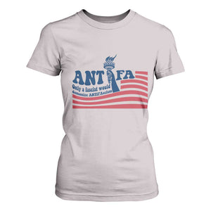 Antifa Fascism Patriotic T Shirt For Women Antifascist Statue of Liberty TS14 Ice Gray Print Your Wear