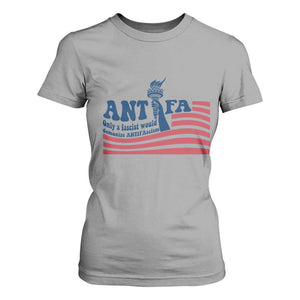 Antifa Fascism Patriotic T Shirt For Women Antifascist Statue of Liberty TS14 Sport Gray Print Your Wear