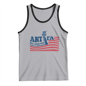 Antifa Fascism Patriotic Tank Top Antifascist Statue of Liberty TS14 Athletic Heather Black Print Your Wear