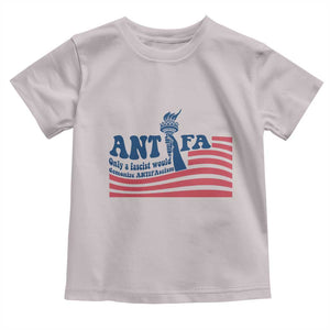 Antifa Fascism Patriotic Toddler T Shirt Antifascist Statue of Liberty TS14 Ice Gray Print Your Wear