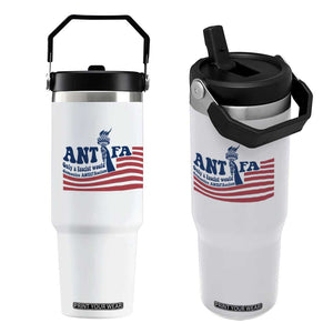 Antifa Fascism Patriotic Flip Straw Tumbler Antifascist Statue of Liberty TS14 One Size: 30 oz White Print Your Wear