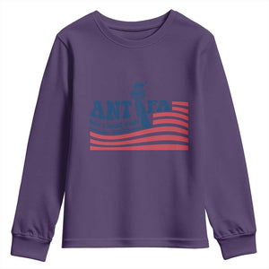 Antifa Fascism Patriotic Youth Sweatshirt Antifascist Statue of Liberty TS14 Purple Print Your Wear