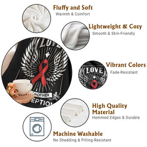 Red Ribbon Christian Throw Blanket Cross Minimal Faith HIV Awareness Religious TS14 Print Your Wear