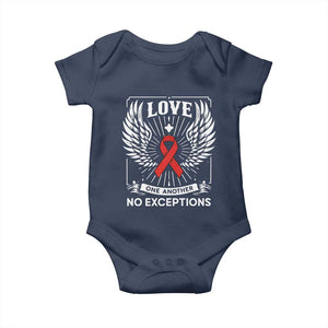 Red Ribbon Christian Baby Onesie Cross Minimal Faith HIV Awareness Religious TS14 Navy Print Your Wear
