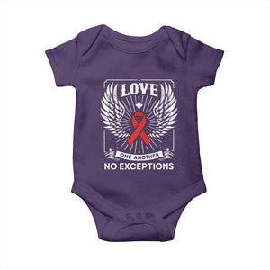 Red Ribbon Christian Baby Onesie Cross Minimal Faith HIV Awareness Religious TS14 Purple Print Your Wear