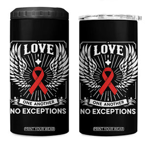 Red Ribbon Christian 4 in 1 Can Cooler Tumbler Cross Minimal Faith HIV Awareness Religious TS14 One Size: 16 oz Black Print Your Wear