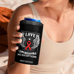 Red Ribbon Christian 4 in 1 Can Cooler Tumbler Cross Minimal Faith HIV Awareness Religious TS14 Print Your Wear