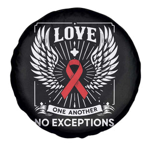 Red Ribbon Christian Spare Tire Cover Cross Minimal Faith HIV Awareness Religious TS14 Print Your Wear