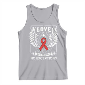 Red Ribbon Christian Tank Top Cross Minimal Faith HIV Awareness Religious TS14 Athletic Heather Print Your Wear