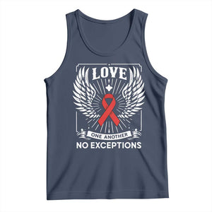 Red Ribbon Christian Tank Top Cross Minimal Faith HIV Awareness Religious TS14 Navy Print Your Wear