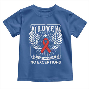 Red Ribbon Christian Toddler T Shirt Cross Minimal Faith HIV Awareness Religious TS14 Royal Blue Print Your Wear