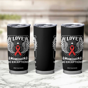 Red Ribbon Christian Tumbler Cup Cross Minimal Faith HIV Awareness Religious TS14 Print Your Wear