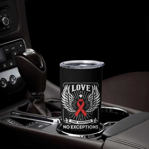 Red Ribbon Christian Tumbler Cup Cross Minimal Faith HIV Awareness Religious TS14 Print Your Wear