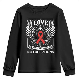Red Ribbon Christian Youth Sweatshirt Cross Minimal Faith HIV Awareness Religious TS14 Black Print Your Wear