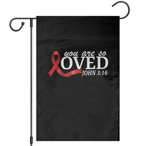 Red Ribbon Christian Garden Flag Cross Bible Verse Inspirational Religious Faith TS14 Black Print Your Wear