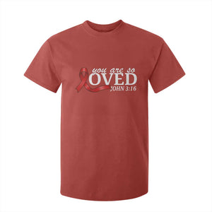 Red Ribbon Christian T Shirt For Kid Cross Bible Verse Inspirational Religious Faith TS14 Red Print Your Wear