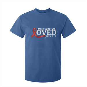 Red Ribbon Christian T Shirt For Kid Cross Bible Verse Inspirational Religious Faith TS14 Royal Blue Print Your Wear