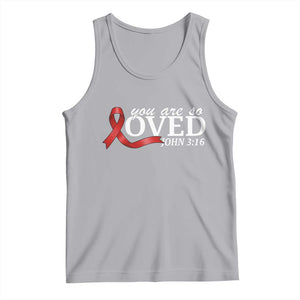 Red Ribbon Christian Tank Top Cross Bible Verse Inspirational Religious Faith TS14 Athletic Heather Print Your Wear
