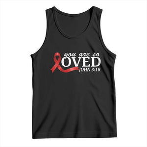 Red Ribbon Christian Tank Top Cross Bible Verse Inspirational Religious Faith TS14 Black Print Your Wear