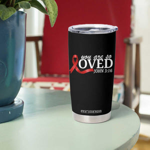 Red Ribbon Christian Tumbler Cup Cross Bible Verse Inspirational Religious Faith TS14 Print Your Wear