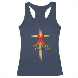 Red Ribbon Christian Racerback Tank Top Cross Bible Verse - Print Your Wear