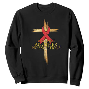 Red Ribbon Christian Sweatshirt Cross Bible Verse TS14 Black Print Your Wear