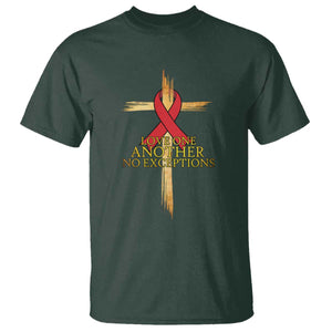 Red Ribbon Christian T Shirt Cross Bible Verse TS14 Dark Forest Green Print Your Wear