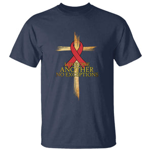 Red Ribbon Christian T Shirt Cross Bible Verse TS14 Navy Print Your Wear