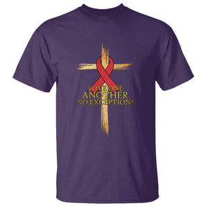 Red Ribbon Christian T Shirt Cross Bible Verse TS14 Purple Print Your Wear