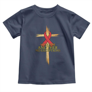 Red Ribbon Christian Toddler T Shirt Cross Bible Verse TS14 Navy Print Your Wear