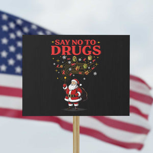 Santa Christmas Protest Sign AIDS Awwanrness Red Ribbon HIV Support TS14 Horizontal 18" × 24" Black Print Your Wear