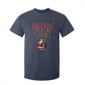 Santa Christmas T Shirt For Kid AIDS Awwanrness Red Ribbon HIV Support TS14 Navy Print Your Wear