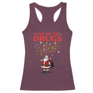 Santa Christmas Racerback Tank Top AIDS Awwanrness Red Ribbon HIV Support TS14 Maroon Print Your Wear