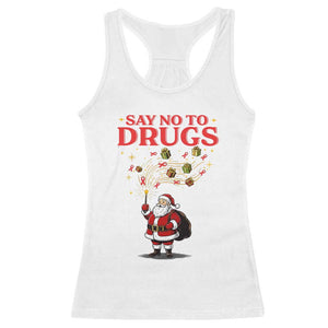 Santa Christmas Racerback Tank Top AIDS Awwanrness Red Ribbon HIV Support TS14 White Print Your Wear