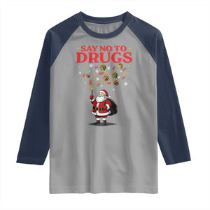 Santa Christmas Raglan Shirt AIDS Awwanrness Red Ribbon HIV Support TS14 Sport Gray Navy Print Your Wear