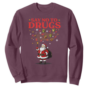 Santa Christmas Sweatshirt AIDS Awwanrness Red Ribbon HIV Support TS14 Maroon Print Your Wear