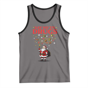 Santa Christmas Tank Top AIDS Awwanrness Red Ribbon HIV Support TS14 Deep Heather Black Print Your Wear