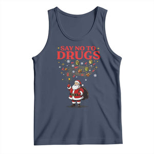 Santa Christmas Tank Top AIDS Awwanrness Red Ribbon HIV Support TS14 Navy Print Your Wear