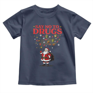 Santa Christmas Toddler T Shirt AIDS Awwanrness Red Ribbon HIV Support TS14 Navy Print Your Wear
