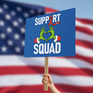 Red Ribbon AIDS Awareness Protest Sign Elf Hand Christmas HIV Support TS14 Horizontal 18" × 24" Blue Print Your Wear