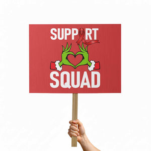 Red Ribbon AIDS Awareness Protest Sign Elf Hand Christmas HIV Support TS14 Horizontal 18" × 24" Red Print Your Wear