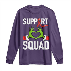 Red Ribbon AIDS Awareness Long Sleeve Shirt Elf Hand Christmas HIV Support TS14 Purple Print Your Wear