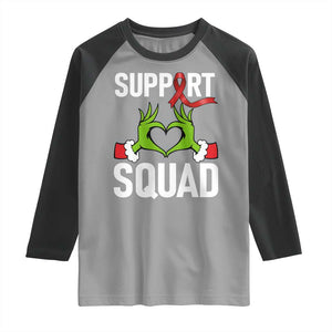 Red Ribbon AIDS Awareness Raglan Shirt Elf Hand Christmas HIV Support TS14 Sport Gray Black Print Your Wear