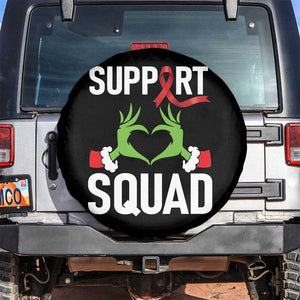 Red Ribbon AIDS Awareness Spare Tire Cover Elf Hand Christmas HIV Support TS14 No hole Black Print Your Wear