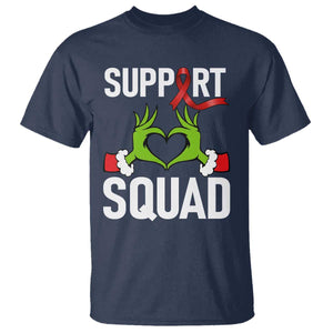 Red Ribbon AIDS Awareness T Shirt Elf Hand Christmas HIV Support TS14 Navy Print Your Wear