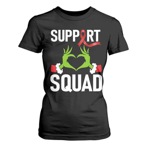 Red Ribbon AIDS Awareness T Shirt For Women Elf Hand Christmas HIV Support TS14 Black Print Your Wear