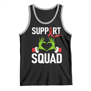 Red Ribbon AIDS Awareness Tank Top Elf Hand Christmas HIV Support TS14 Black Athletic Heather Print Your Wear