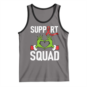 Red Ribbon AIDS Awareness Tank Top Elf Hand Christmas HIV Support TS14 Deep Heather Black Print Your Wear