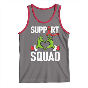 Red Ribbon AIDS Awareness Tank Top Elf Hand Christmas HIV Support TS14 Deep Heather Red Print Your Wear